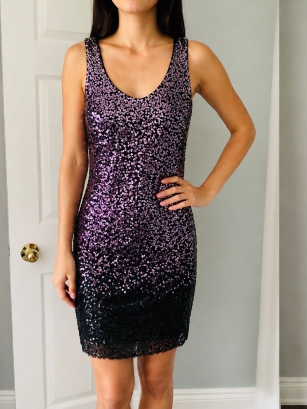 Plum Sequins Dress